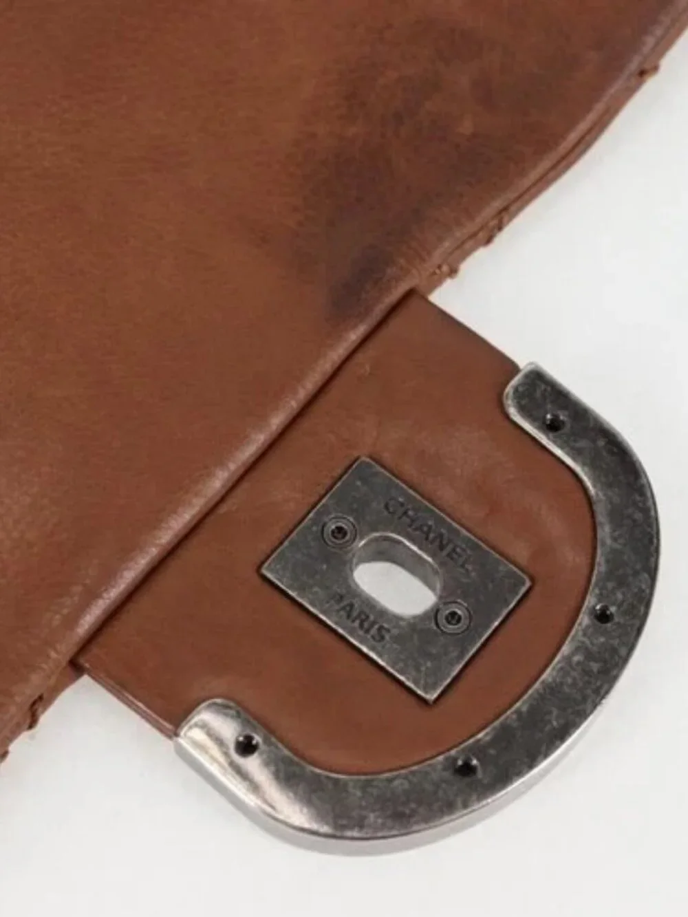 CHANEL Matelasse 25 Chain Shoulder Bag Leather Brown Silver CC Auth 134215